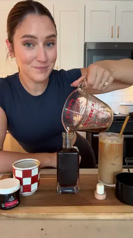 HOMEMADE VANILLA BEAN SYRUP ☕️ KEEP READING FOR RECIPE ⬇️⬇️⬇️ A staple for morning coffee, cocktails… literally anything. It’s SO easy to make. Here I’ll show you how you can use both vanilla bean paste & pods but note you can use either or.  To a pot add: 1 cup sugar, brown or turbinado is best! 1 cup filtered water Add to medium heat until sugar dissolves.  Bring down to a simmer and add in your vanilla. Combos:  2 tbsp vanilla bean paste 1 tbsp vanilla bean paste + 1 vanilla bean, sliced & beans removed/added 2 vanilla beans Add those to your pot and let simmer for 8 minutes.  Let cool & strain Need a quick fix? Just add 1 tbsp vanilla extract to your 1 cup of regular simple syrup! Xx, cheers!