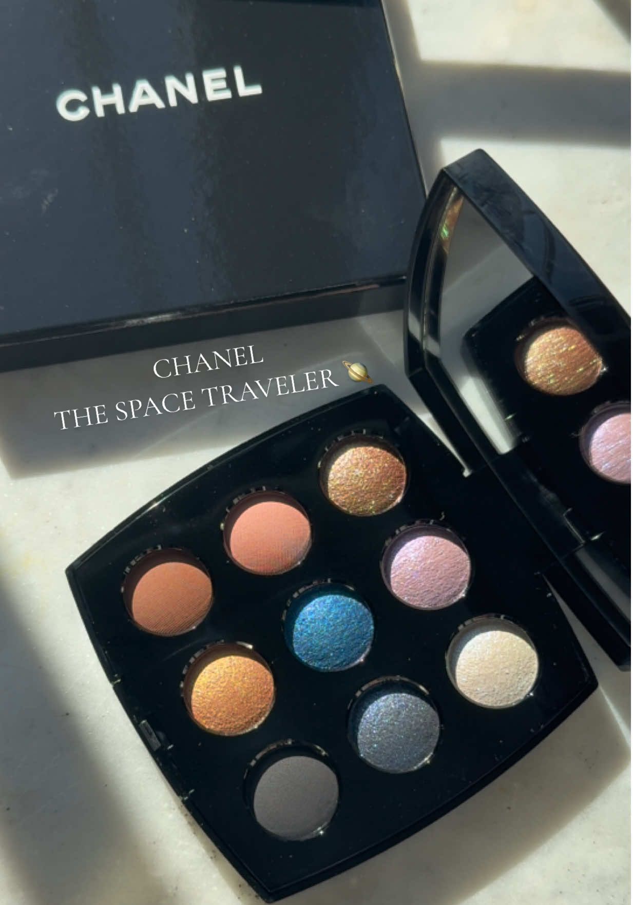 The space traveler 🪐 @chanel.beauty limited addition eyeshadow quad. She is everything!!!! #chanelbeauty #chaneleyeshadow #chanelthespacetraveler 