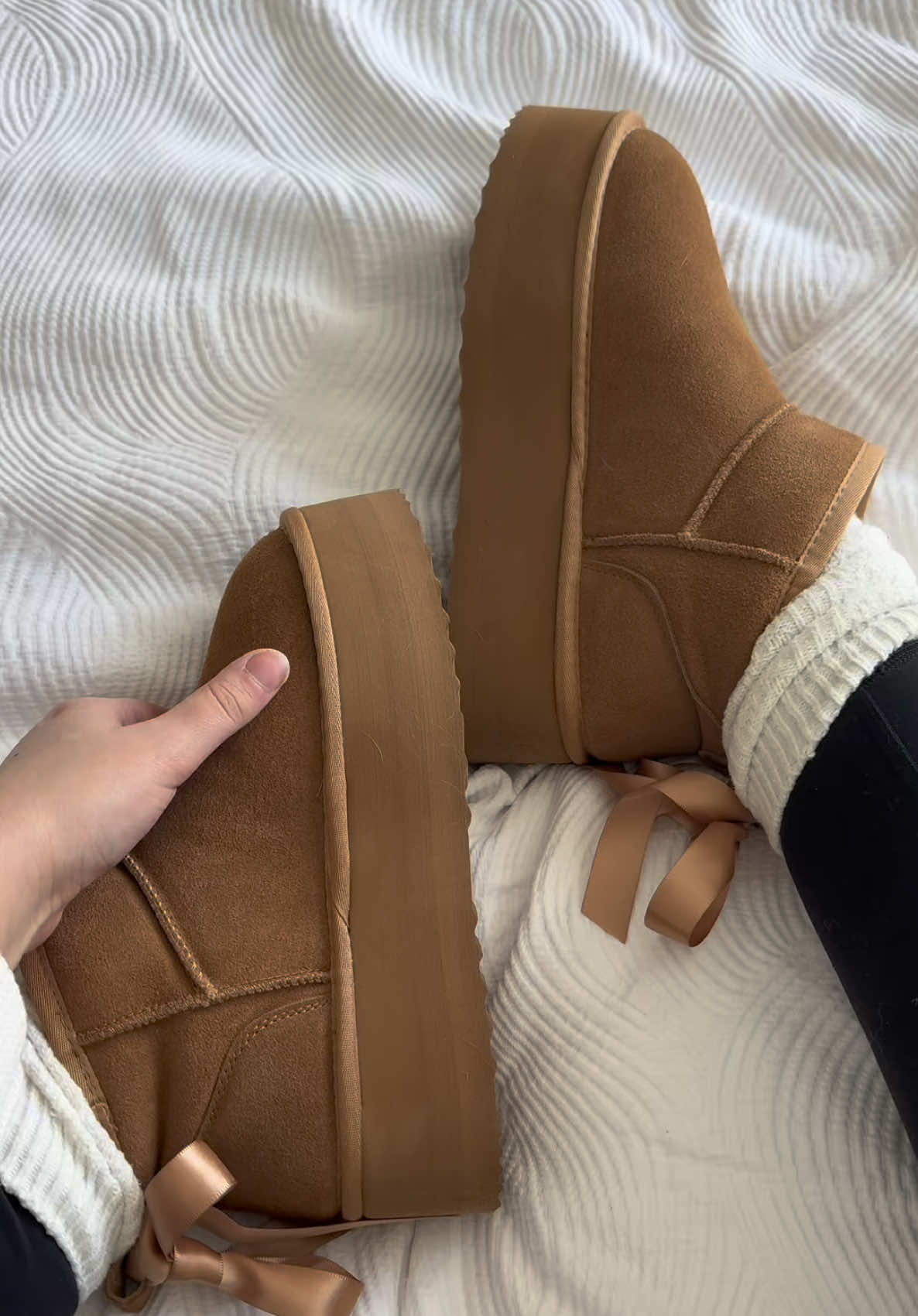 Hot girl winter starts here. Stay warm, look cool, and strut in confidence with these platform boots. 🔥❄️  Comment 