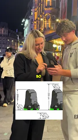How tall is the turtle…? It’s not 30cm! #streetinterview #visualpuzzle #viral #british #iqtest 