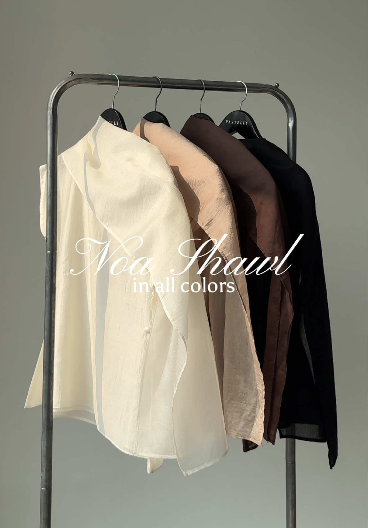 Noa shawl - timeless elegant pieces for your wardrobe🕊️ #pastellyoutfit #noa #shawl #atasanwanita #fashioninspo 