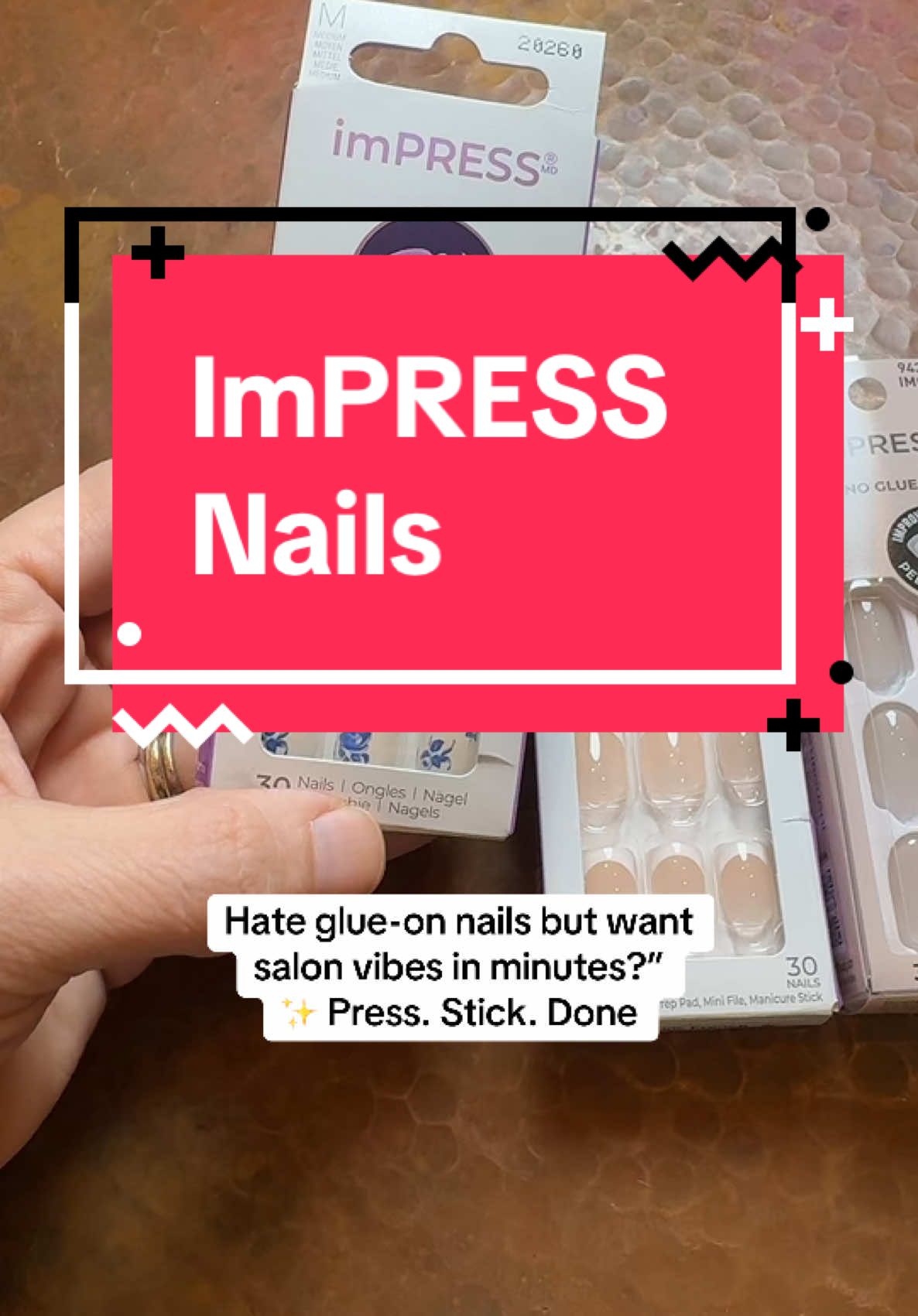 “Hate glue-on nails but want salon vibes in minutes?” ✨ Press. Stick. Done. Tired of messy glue and nails that pop off in a day? These imPRESS Press-On Nails are your no-glue, no-drama solution 🙌 With their built-in adhesive, all you do is peel and press—no glue, no dry time, no damage. They look and feel like a salon French mani, but take literally 5 minutes. And yes—they’re waterproof, safe on natural nails, and can last up to 10 days with proper prep. You get 30 nails in a set + a prep pad + a nail file, all included. Perfect for last-minute plans, travel, or just not dealing with the nail salon. Grab yours while they’re still on sale 💅✨ ⸻ 🛒 Call to Action: Tap “Buy Now” to save your time and your nails 💖 No mess. No wait. No appointment needed. ⸻ 🧠 Hashtags + SEO: #pressonnails #nailtok #impressnails #quickmani #frenchnails #nogluenails #salonathome #beautyhacks #tiktokshopfinds #nailgirlies