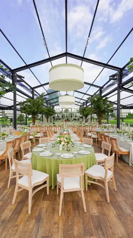 Replying to @maris Only have eyes for this breathtaking atrium wedding 💚 Video: @lvifilms  Photographer: Kyle John Photography Planner: @TheCreativePlanners  Floral: Petal Harder - Jason Williquette Decor: @HMR Designs  #tentedwedding #luxurywedding #weddingplanner #2026bride #bluepeaktents 