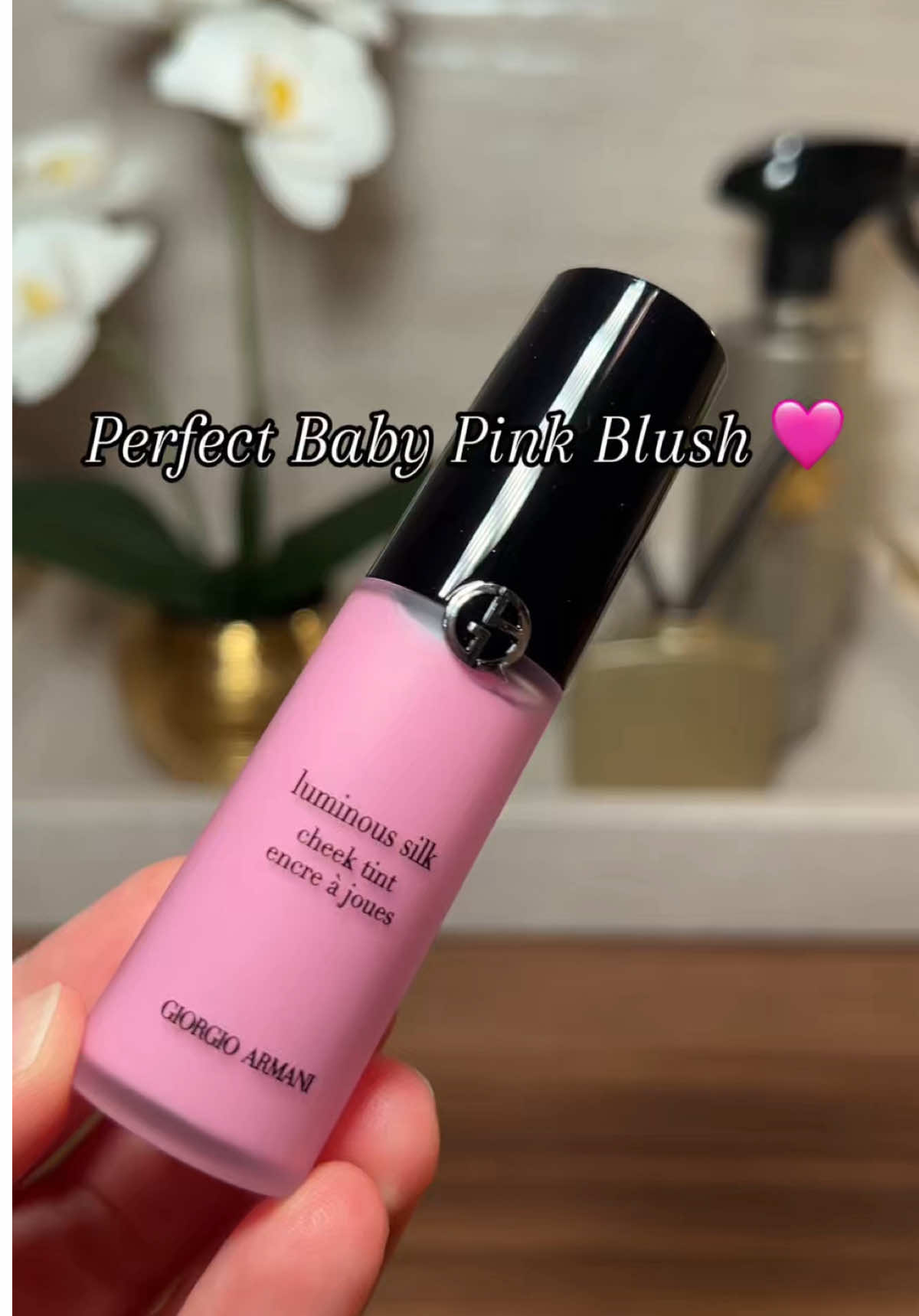 The perfect cool toned baby pink blush 🩷 @Armani beauty Luminous Silk Cheek Tint - Bold Pink 53      #armanibeauty #babypinkblush #blush #creamblush #makeup 