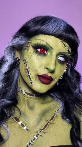 lady frankenstein 💚 #halloweenmakeup #frankensteinmakeup #halloweeninspo 