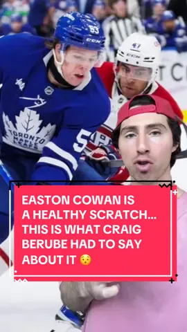 What are your thoughts on 20-year-old Easton Cowan being a healthy scratch for the Leafs’ season-opener? 🤔👇 #hockey #NHL #toronto #leafs 
