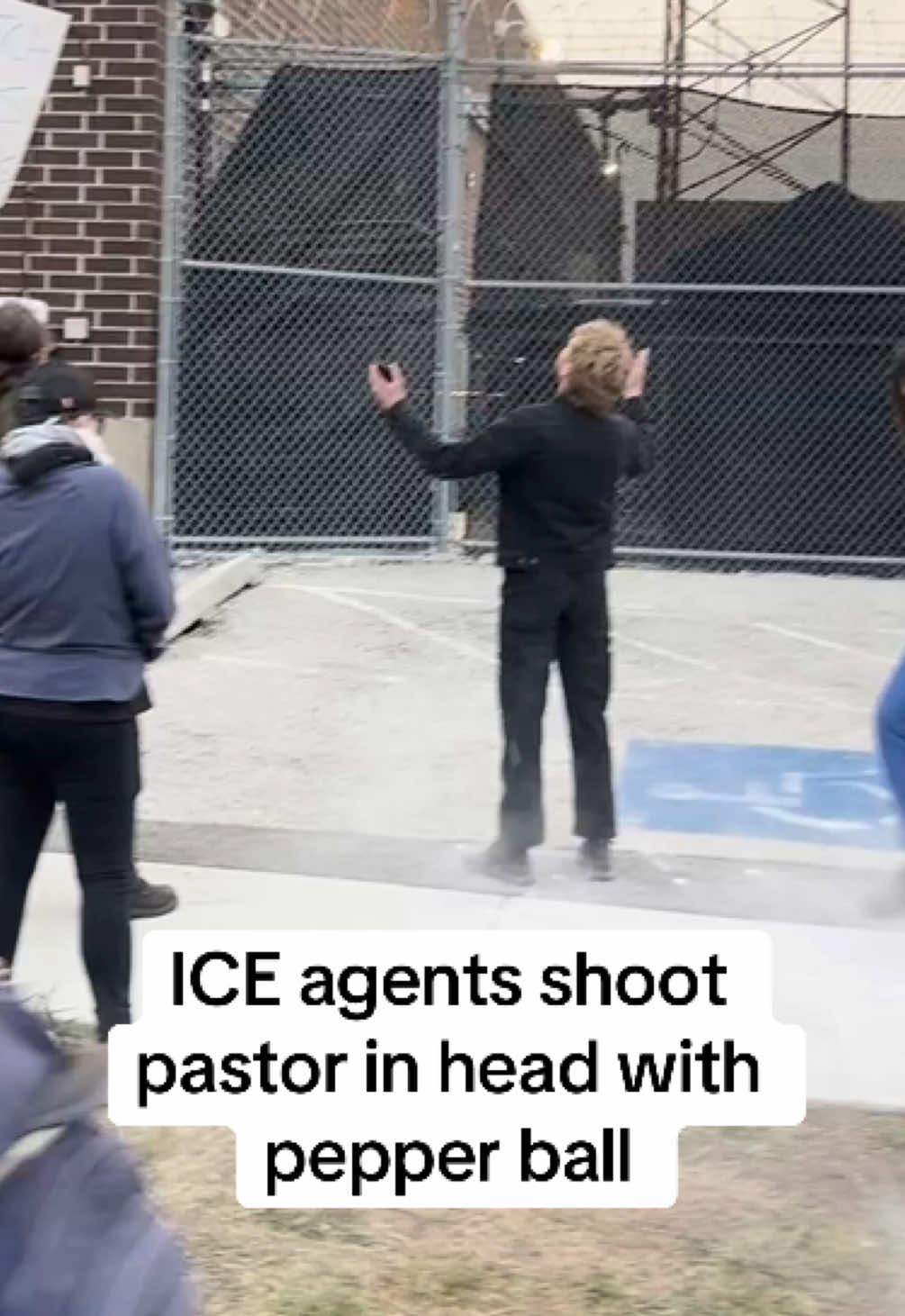 Agents with US Immigration and Customs Enforcement (ICE) shot a Presbyterian minister in the head with a pepper ball while he was standing with protesters in front of the ICE detention center in Broadview, Illinois, in September. Footage taken by Kelly Hayes shows protesters, including Pastor David Black, standing and shouting in front of the detention center, while three ICE agents can be seen standing on the roof. One ICE agent can be seen shooting pepper balls at the protesters and one hits Black on the top of his head, which causes Black to fall to the ground, the footage shows. Hayes told Storyful: “I had only been present at the Broadview protest for a few minutes that night when I saw Reverend David Black, a regular protester outside the Broadview ICE facility, being shot in the head with a pepper ball by ICE agents.” In a post on Bluesky, Hayes said that Black was okay and was helped by people at the scene. According to an October 6 statement from the American Civil Liberties Union, Black was among several plaintiffs “petitioning a federal court for an emergency order to stop the government’s illegal and brutal suppression of First Amendment rights.” Storyful reached out to Black for a statement, but had not heard back at the time of publication.