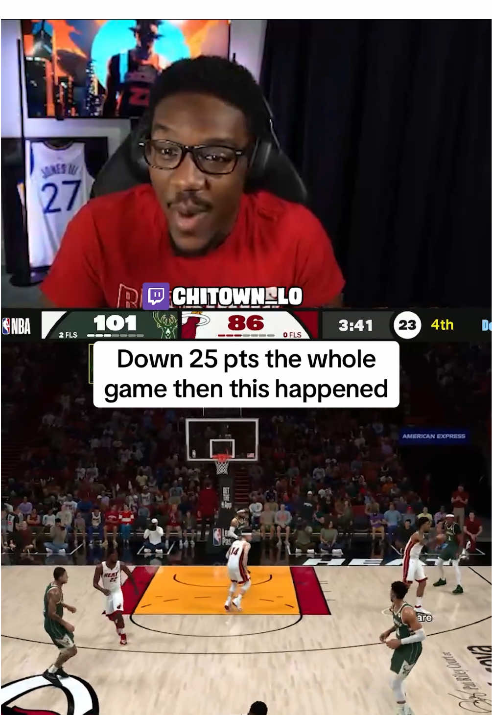 We were down to against the Bucks the ENTIRE game but then the last 5 mins of the 4th quarter was comeback time #NBA2K #NBA2K26 #ChiTownLo   