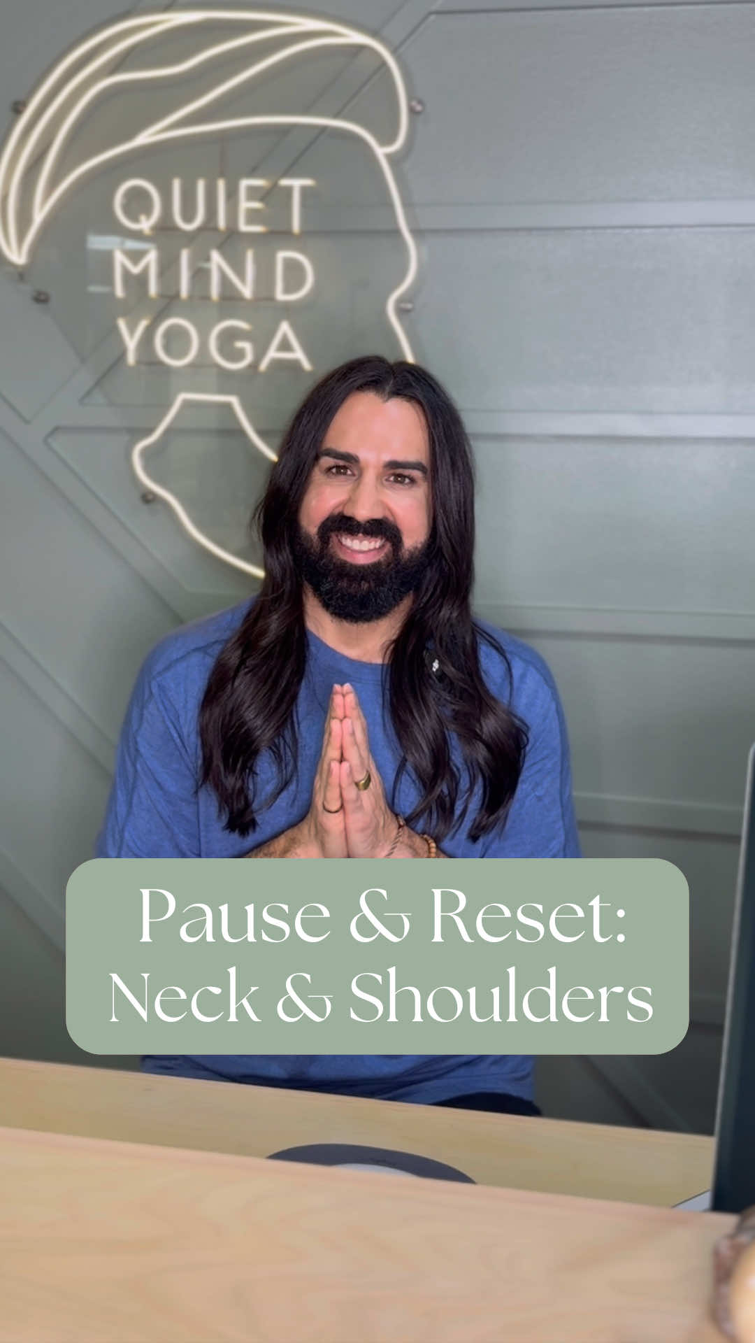 We invite you to 𝗣𝗮𝘂𝘀𝗲 & 𝗥𝗲𝘀𝗲𝘁 to release Neck and Shoulder tension. This is a simple 3 minute practice to give you a little relief and recentering.🙏🏼 #QMY #yoga #mcallentx956🌴#pauseandresetdreset  