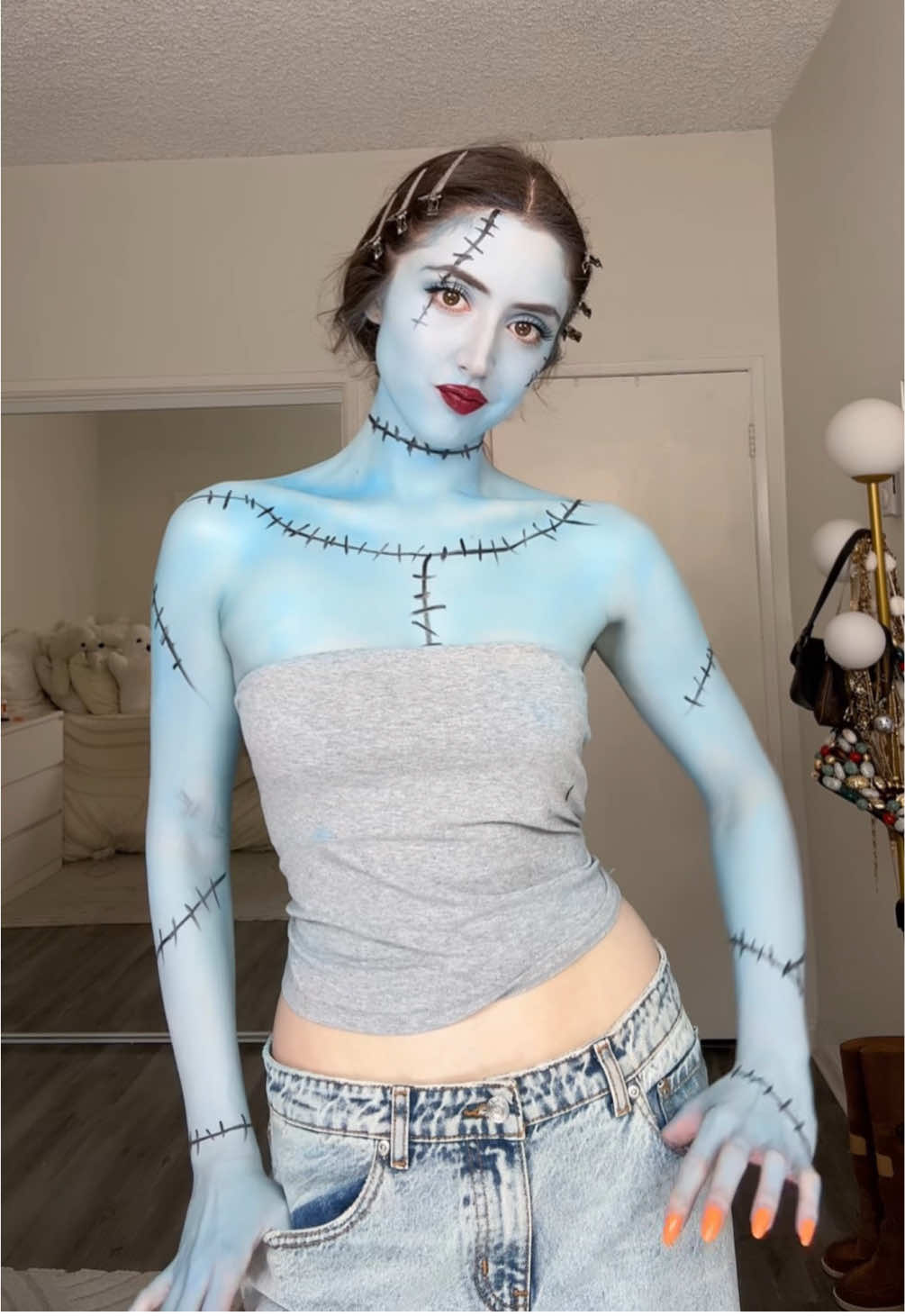 We commit to the bit around here 🏃‍♀️💨 HAPPY SALLY DAYYYY I HOPE Y’ALL ENJOY HEHE #notsophiesilva #halloween #nightmarebeforechristmas #sally #halloweencostume sally nightmare before Christmas costume ideas