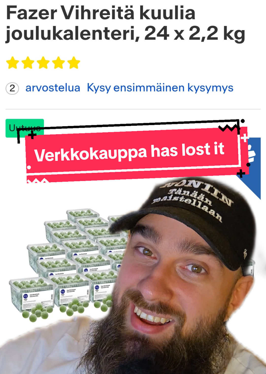 Jos ette siis tienneet, niin mä vihaan vihreitä kuulia ja tässä viha on lievä sana. @Verkkokauppacom selittäkää tämä kiitos. #noniin #sinulle #tiktoksuomi #suomitiktokkaajat #fazer 