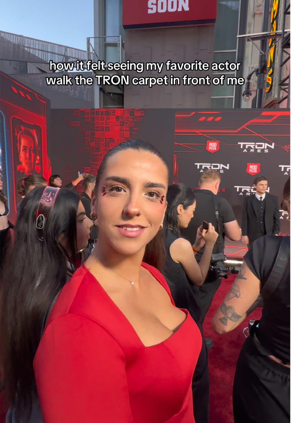 no because if you know me, you know this is monumental... 9 year old teddy thought she was going to MARRY evan peters  #evanpeters #funny #tronares #redcarpet #tron @Disney Studios 