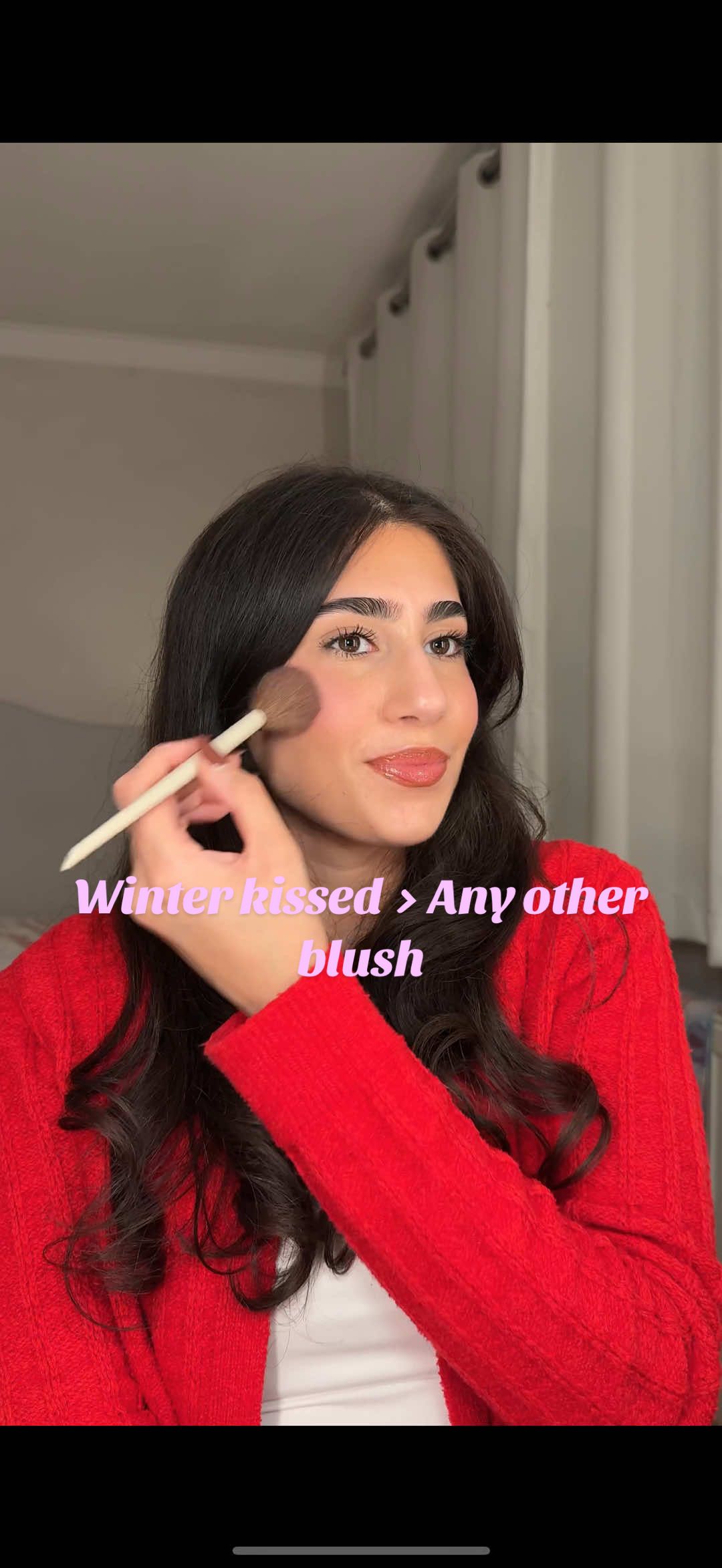Always come back to kylie winter kissed  💓 The best bubblegum pink blush! @Kylie Cosmetics  #pinkblush #blush #kyliecosmetics #makeup #fyp 