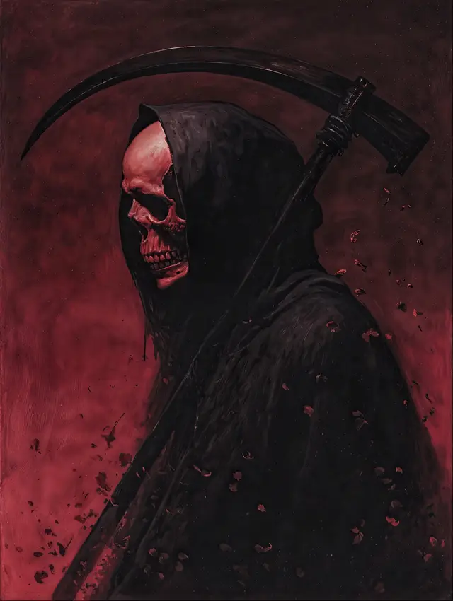 Death wears many faces, all of them inevitable. ☠️🌹 #grimreaper #reaper #death #darkfantasy #macabreart
