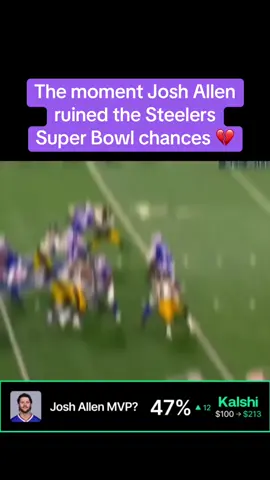 When #JoshAllen ruined the #Steelers Super Bowl chances 💔 #KalshiBets 