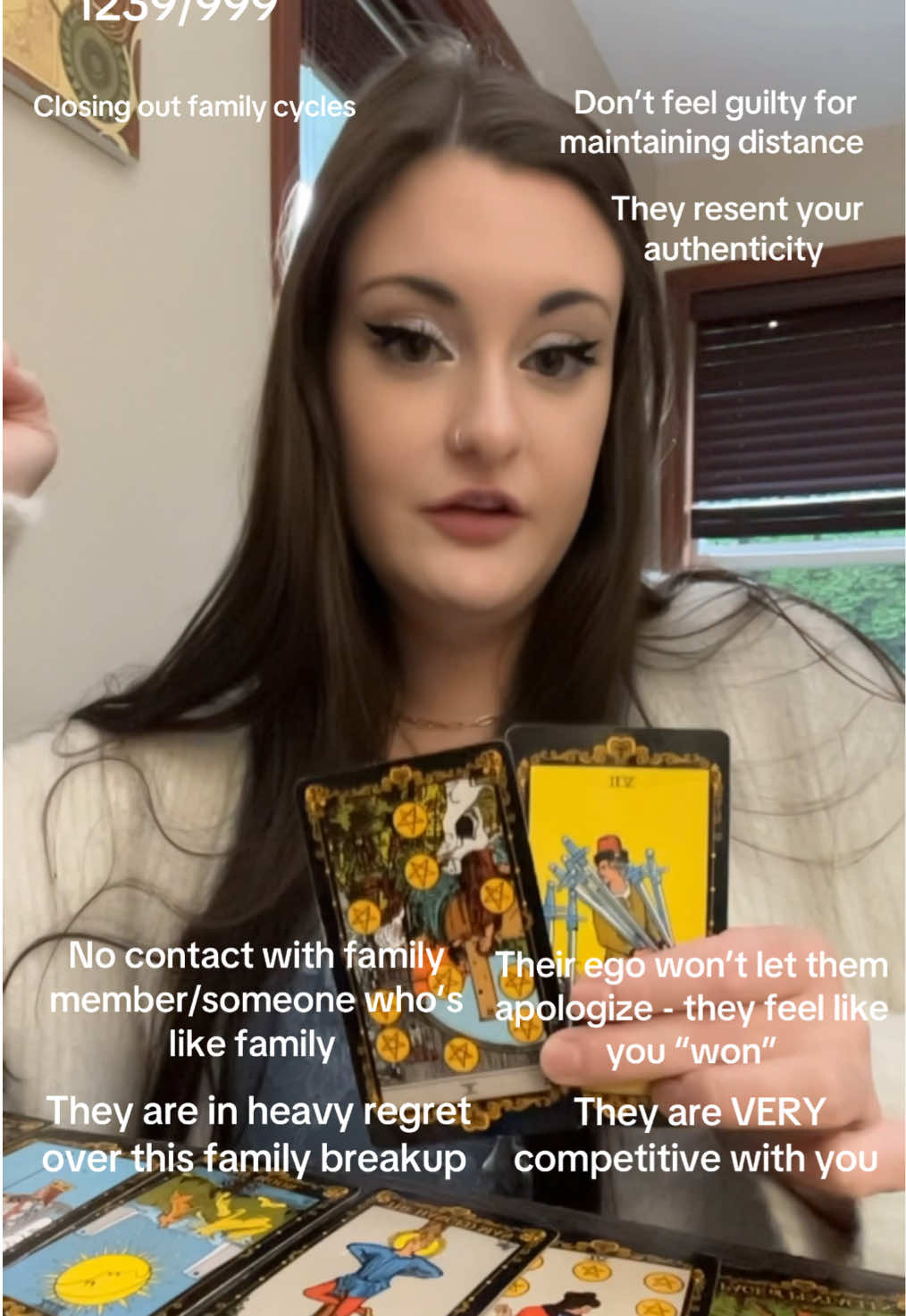 There was a family disagreement (or with someone who was close to you like family) that has placed distance between you and someone you deeply cared for.  Through this conflict, you have seen their true colors and how much they truly act out of ego towards you.  This person has been in competition with you for some time. They cannot stand to see you shine. #tarotreading #foryoupage #tarot #nocontact #family 