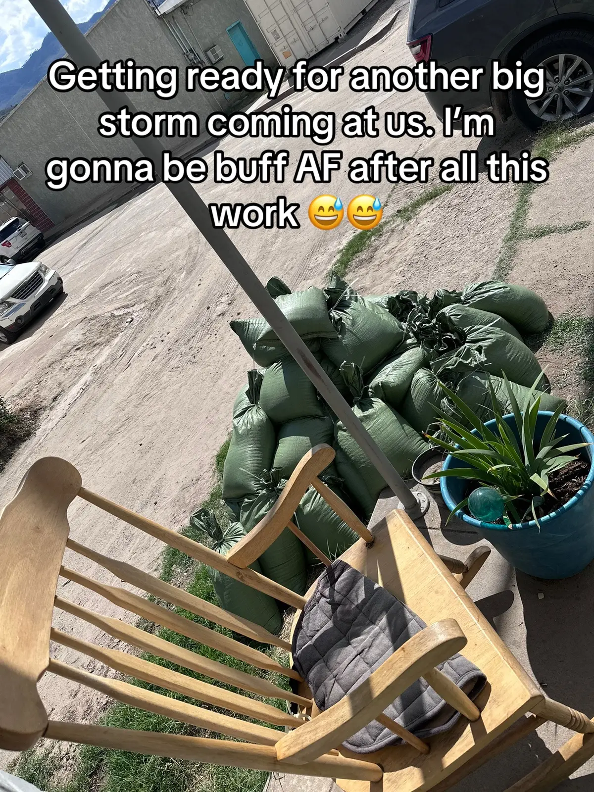 #work #sandbags #rain 