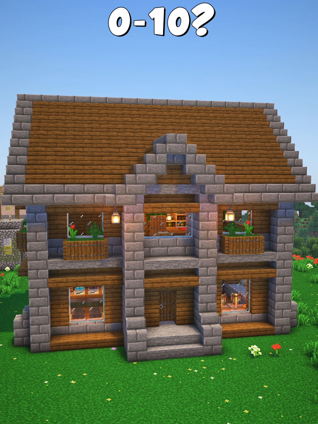 Minecraft Oak house #Minecraft #minecrafttutorial #minecraftbuilds #minecraftbuilding #fyp 