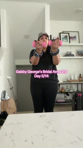 Day 5 - tried using 3lb weights (instead of 2) today and immediately regretted it 😮‍💨 #quickworkout #gabbygeorge #athomeworkout #armworkout 