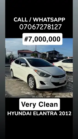 Hyundai Elantra 2012 First Registration... NO Year of Purchase: 2024 AC Condition: Perfect  Gear Condition: Perfect  NO DEFECTS!!! Reason for selling: I want to get a new one Call / WhatsApp (My representative): 07067278127  Location: LAGOS