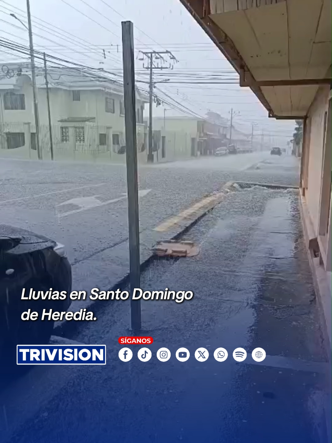 🔴#NoticiasTrivision| Vecinos reportan fuertes lluvias en Santo Domingo en Heredia la tarde de este miércoles.
