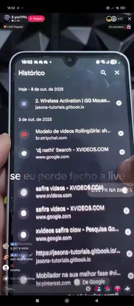 Jovem e pego em live com o histórico lotado de x🤣