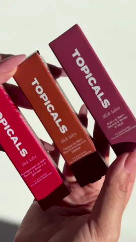 Lasting hydration that clings. Now in a limited-time shade: Pomegranate. Available now on mytopicals.com and 100/17 in stores @sephora. Slick on hydration. 💋