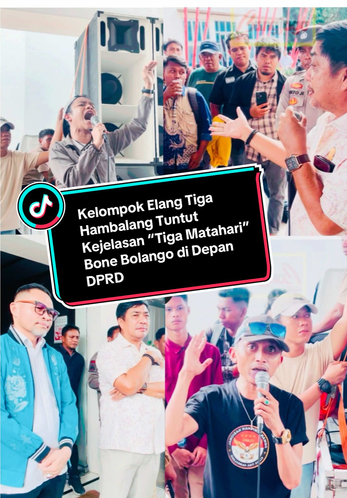 Aksi unjuk rasa yang digelar kelompok aktivis Elang Tiga Hambalang NKRI berlangsung di depan kantor DPRD Bone Bolango, Rabu (8/10/2025). Aksi ini menarik perhatian publik karena mengangkat isu hangat tentang “Tiga Matahari” yang disebut-sebut berpengaruh dalam dinamika pemerintahan di Bone Bolango. Hasil pantauan Bang Jago Demonstrasi dipimpin oleh Jenderal Lapangan Taufik Buhungo, didampingi Rezaldath Iyou, Frengkimax Kadir, Himawan S, dan Umar sebagai orator. Massa aksi terdiri dari berbagai elemen mahasiswa, pemuda, dan masyarakat sipil yang peduli terhadap isu tata kelola pemerintahan bersih dan transparan. #BoneBolango #ElangTigaHambalang #DemoAktivis #TigaMatahari   