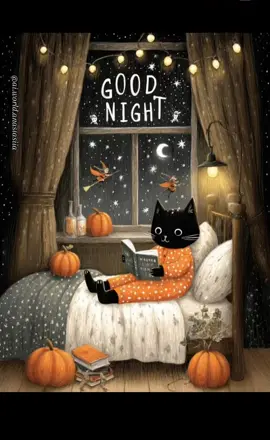 Good night 🐱🎃💤✨#goodnight #hallowen #cat #кот #gatos 