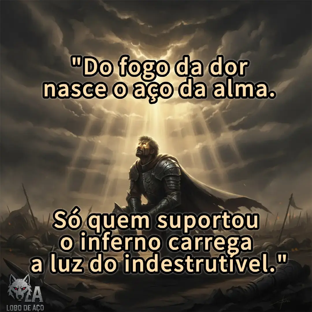 Cada cicatriz é um selo de guerra. Os que nunca sangraram, nunca saberão o peso da vitória. A dor não vem para destruir — ela vem para forjar. Há um momento em que o corpo falha, mas o espírito… se eleva. E é nesse instante que o homem deixa de ser comum e se torna eterno. — Avance, mesmo que o mundo desabe. O inferno também teme os que continuam de pé. #ForçaInterior #Superação #Fé #Disciplina #Coragem #Guerreiro #Mentalidade #Estoicismo  #GuerreiroInterior  #ForçaSilenciosa  #SuperaçãoSemLimites  #MentalidadeDeGuerreiro  #NuncaDesista ##LoboDeAço 