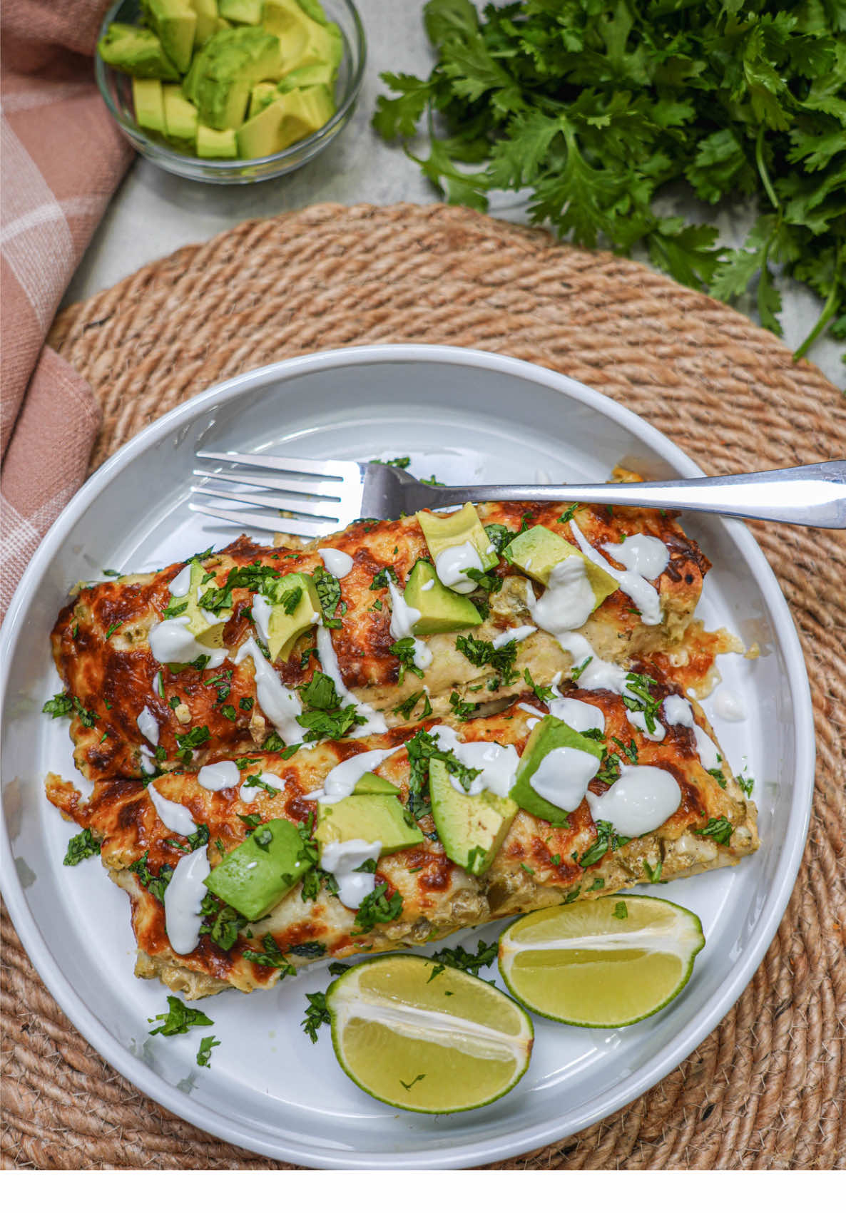 Creamy Salsa Verde Chicken Enchiladas 
