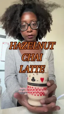 so freaking yuuuum #falldrinks #icedtea #homecafe #hazelnutchai #chailatte 