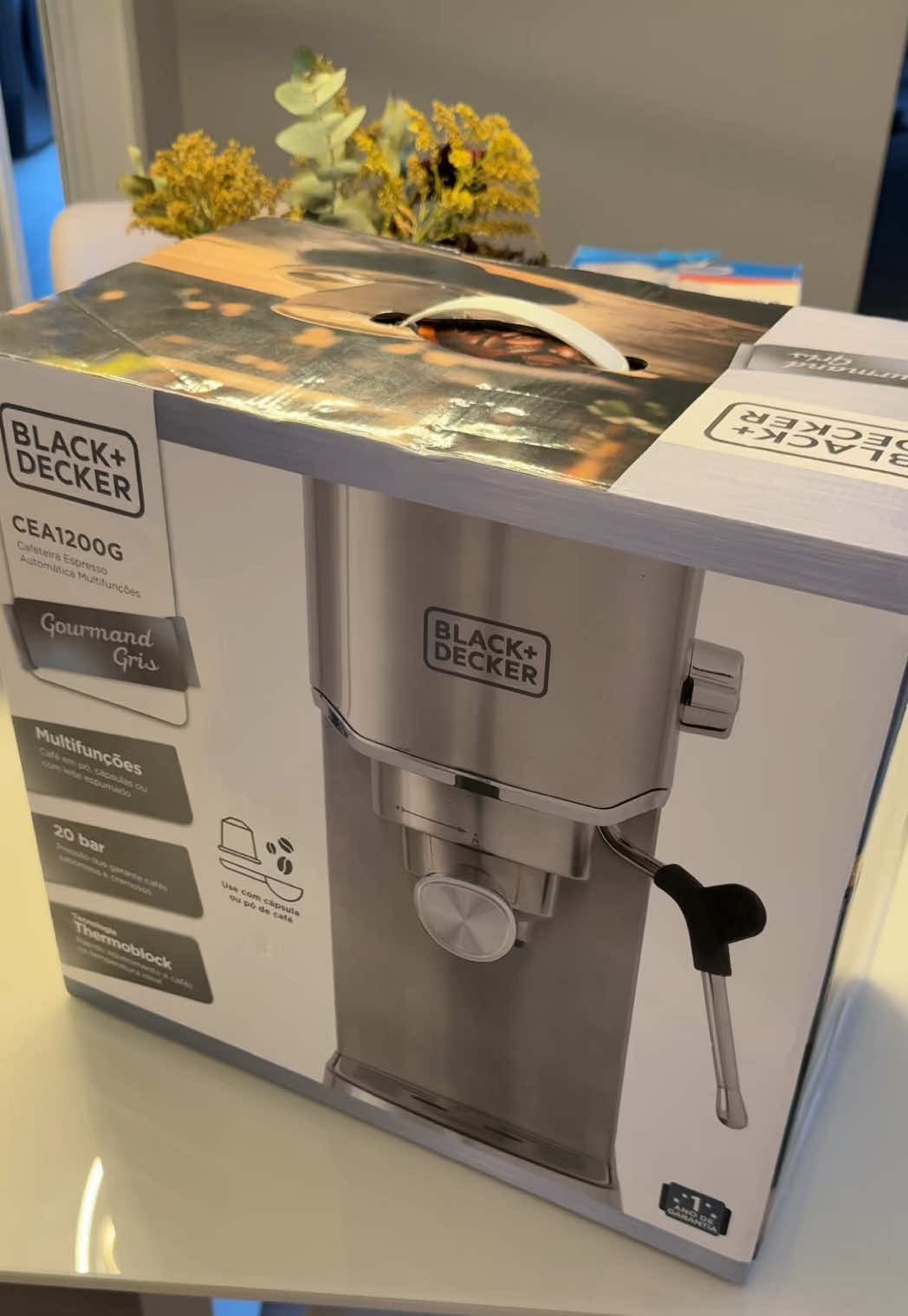 Unboxing e Primeiro Café com Minha Black+Decker CEA1200G ☕✨🥹 #cafe #cafeteira #coffeetime #baristaemcasa #coffeetiktok 