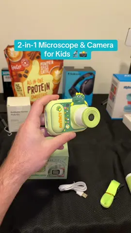 Spark curiosity and creativity! This 2-in-1 microscope and camera lets kids explore up to 1000x magnification, take 1080P videos, and discover science in everyday objects. The perfect educational gift! #KidsMicroscope #tiktokshopfalldealsforyou #ScienceKit #EducationalToys #KidsCamera 