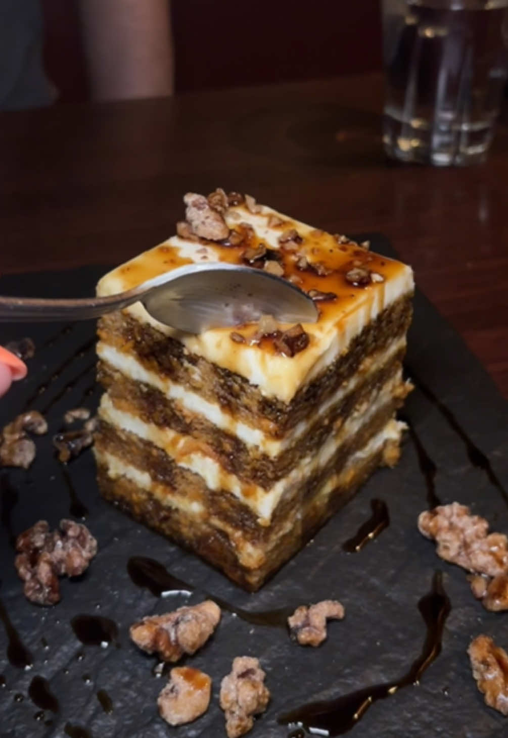 carrot cake at The Italian Village @The Village Chicago #chicago #chicagofood #chicagorestaurants  #downtownchicago #chicagodesserts 