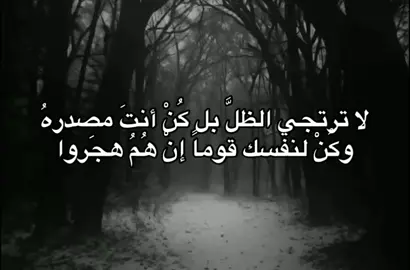 لا ترتجي الظلَّ بل كُنْ أنتَ مصدرهُ وكُنْ لنفسك قوماً إنْ هُمُ هجَروا#pppppppppppppppp 