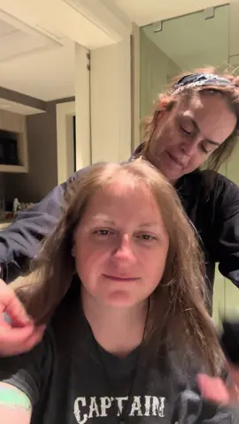 Friends let friends give each other haircuts. Bet you didn’t know I can also cut hair. Maybe I’ll give you a haircut someday @ashley_rae__  #haircut #fyp #foryoupage #stylist #hair 