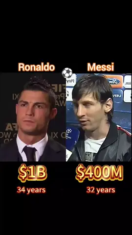 Ronaldo becomes 1st billionaire ever in football, compare net worth of Ronaldo and Messi #cristianoronaldo #messi #ronaldo #richest #networth @tiktok creators 