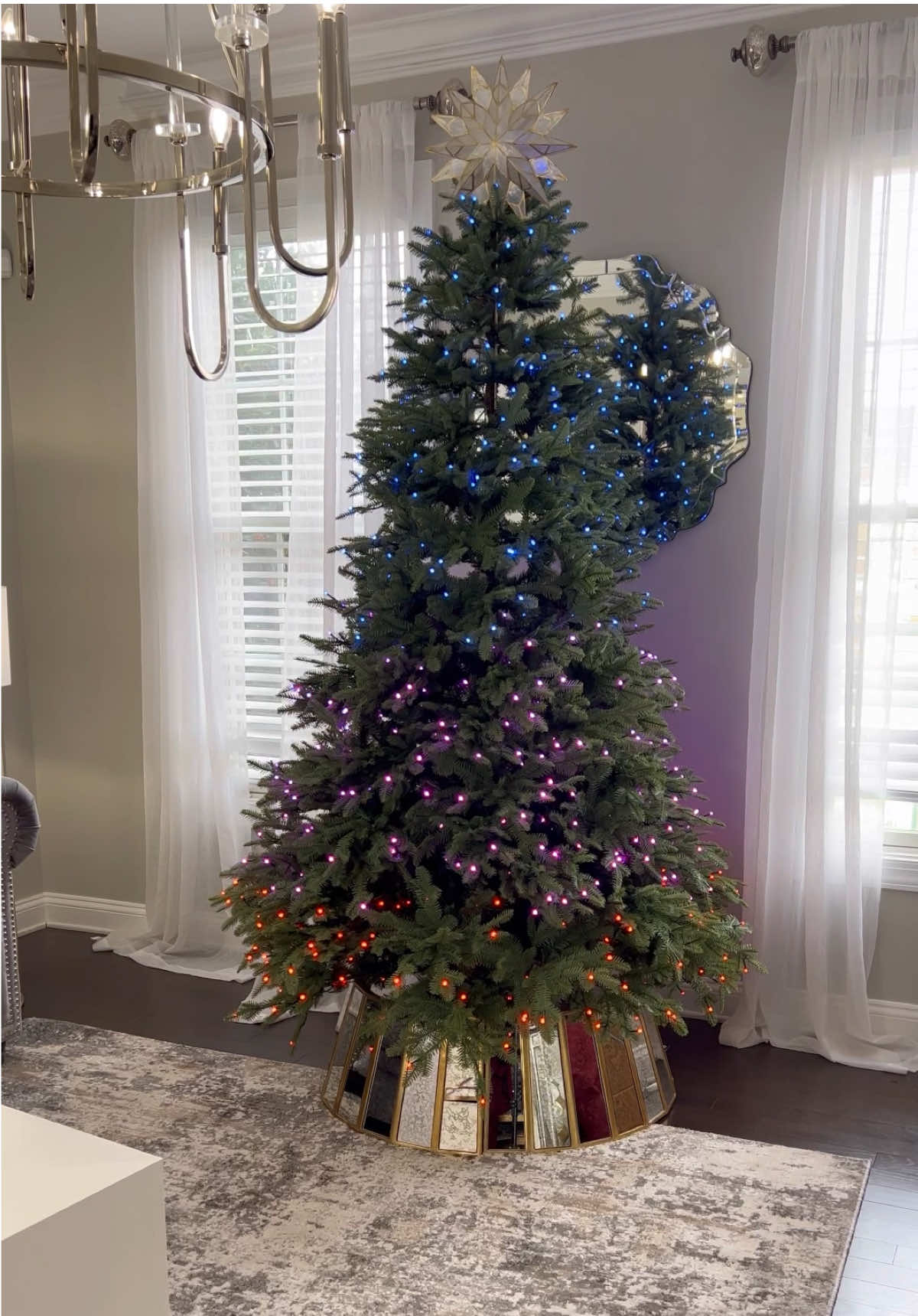 It's almost time!🎄How early do you start decorating for the holidays? I used this flip tree last year & it's hands down one of the easiest setup ever! And can we talk about how stunning this tree collar is? 😍 #christmastree #christmas   #christmastiktok #christmastreedecorating #balsamhill 