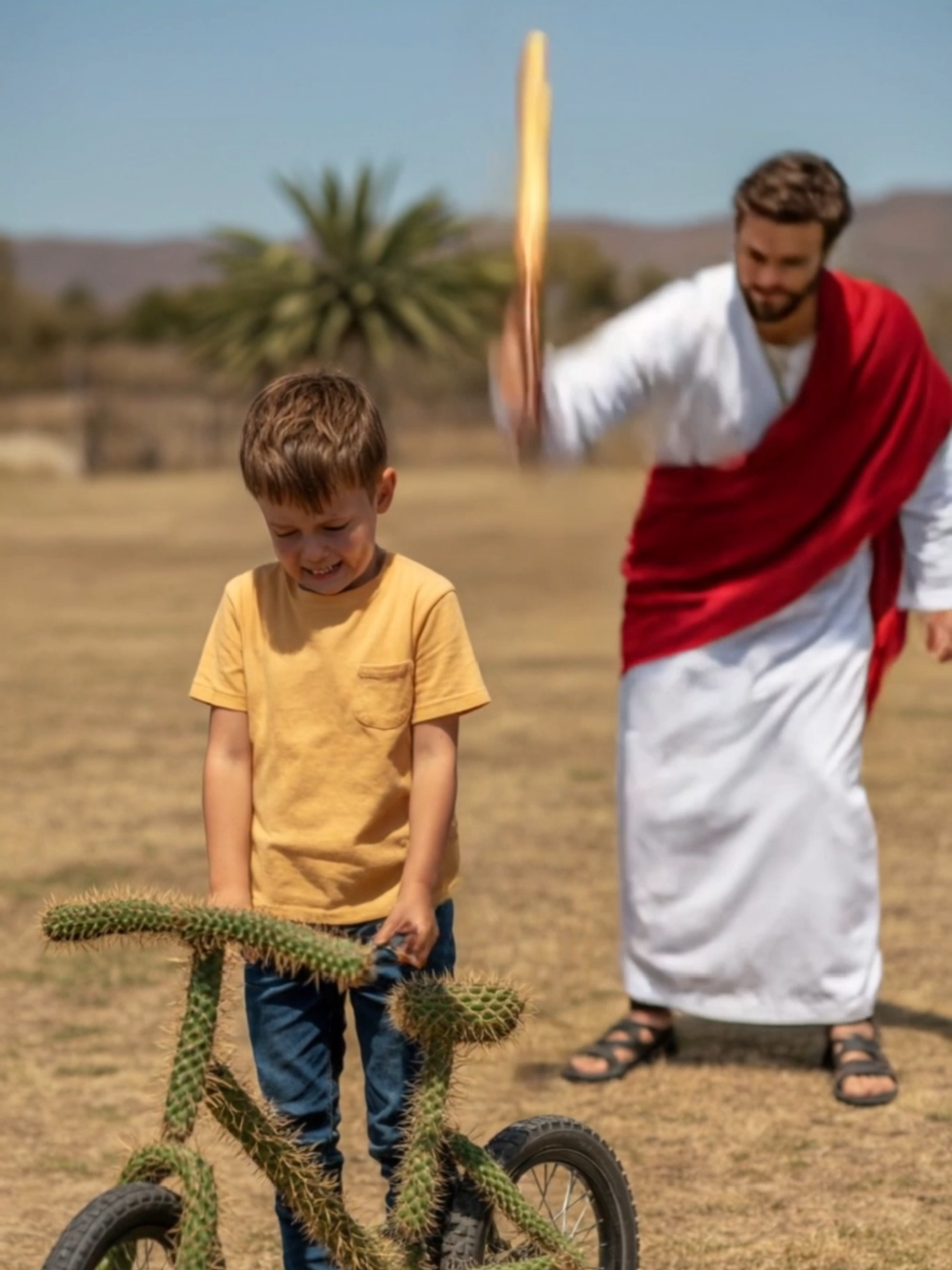 This Cactus Bike Was Painful to Ride… Until Jesus Broke It Apart! #Jesus #Miracle #Faith #ChristianAnimation #Hope #Love #BibleStory #ChristianShorts