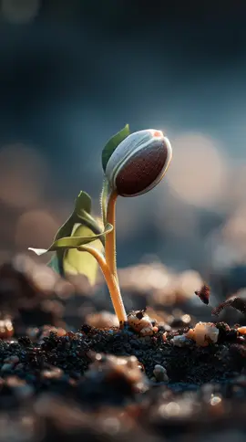 Seed grows into a golden sunflower under sunlight, soil cracks and sprout grows fast, blooming in 8K cinematic realism #sunflower #flowers #nature #ひまわり #花 