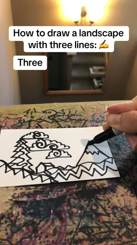 How to draw a landscape with three lines ✍️