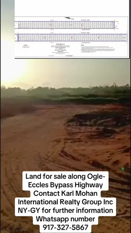 Land for sale along Ogle-Eccles Bypass Highway Contact Karl Mohan International Realty Group Inc NY-GY for further information Whatsapp number  917-327-5867