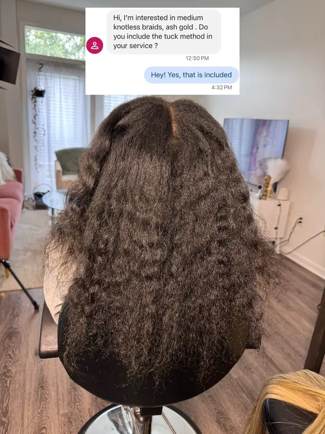 My client booked wondering if I could tuck her hair in braids and would it cost extra! Can I?! #atlbraider #braidsatlanta #atlantabraider 