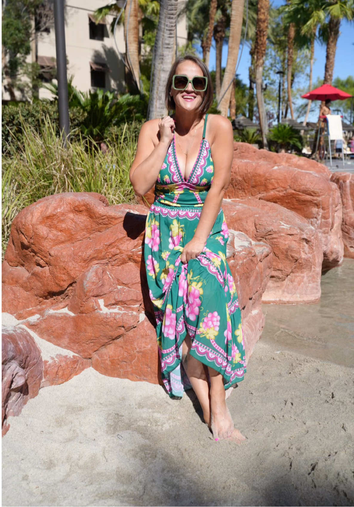 In love with my new swimsuit 🩱 set from @Flaxmakerswim. So cute and comfy and made of amazing quality, all while looking just like a dress with the cover up skirt. Check them out for the best swimwear!! #swimwear #swimsuit #vacationwear #onepiece #2pieceset 