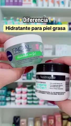 ✨Diferencia entre estos dos hidratantes para piel grasa 🥰📲783,165,40 Nati #neutrogena #nivea #skincare #diferencias 