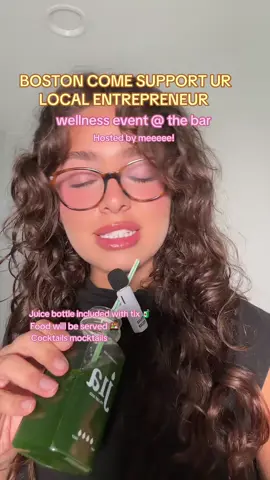 Let’s have a fun nighttttttt my juicy Bostonians 💚🧃🌸🥂 #boston #nightlife #healthy #wellness #event 