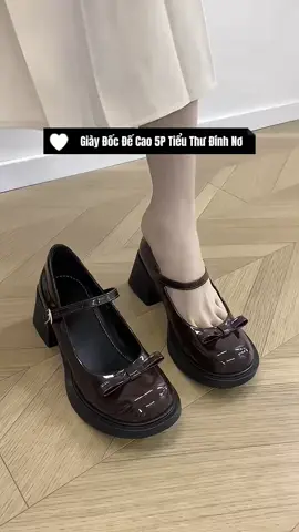 [FORM RỘNG LÙI 1 SZ] Giày Đốc Đế Cao 5P Đính Nơ #giaynu #giaydepnu #giayhottrend #xuhuong #vairal 