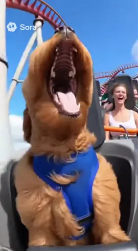 POV: my golden doodle hits the first drop and screams with pure joy 😂🎢 #dogsoftiktok #goldendoodle #dogtok #PetsOfTikTok #fyp 