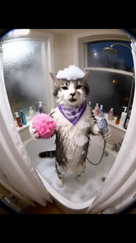 Daidai Bath Time Lululala  😆 AI Funny Video Only For Fun ya 🤣🤣😂😂#fypシ #fyppppppppppppppppppppppp #shortlegcat #tiktokviral #cutecatvideos 